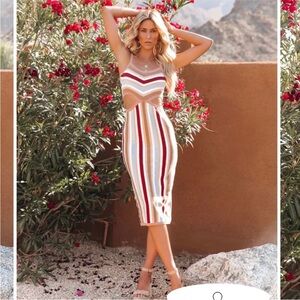 Vici Colorful Striped Midi Dress